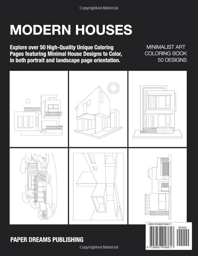 Amazon.co.jp: Minimalist Art Modern Houses Coloring Book for